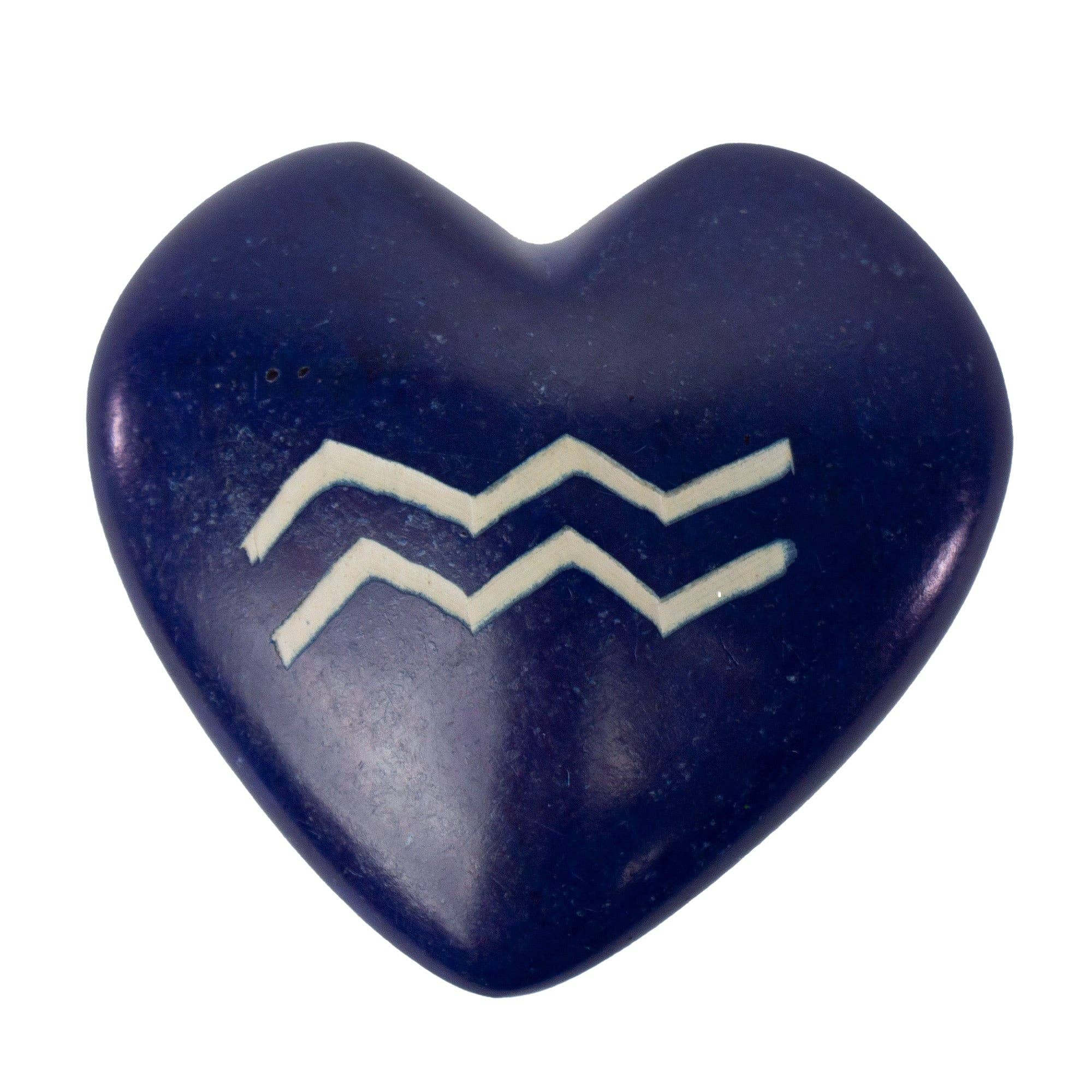 Global Crafts - Wholesale Decorative Tabletop Object - Zodiac Soapstone Hearts, Pack of 10: AQUARIUS3