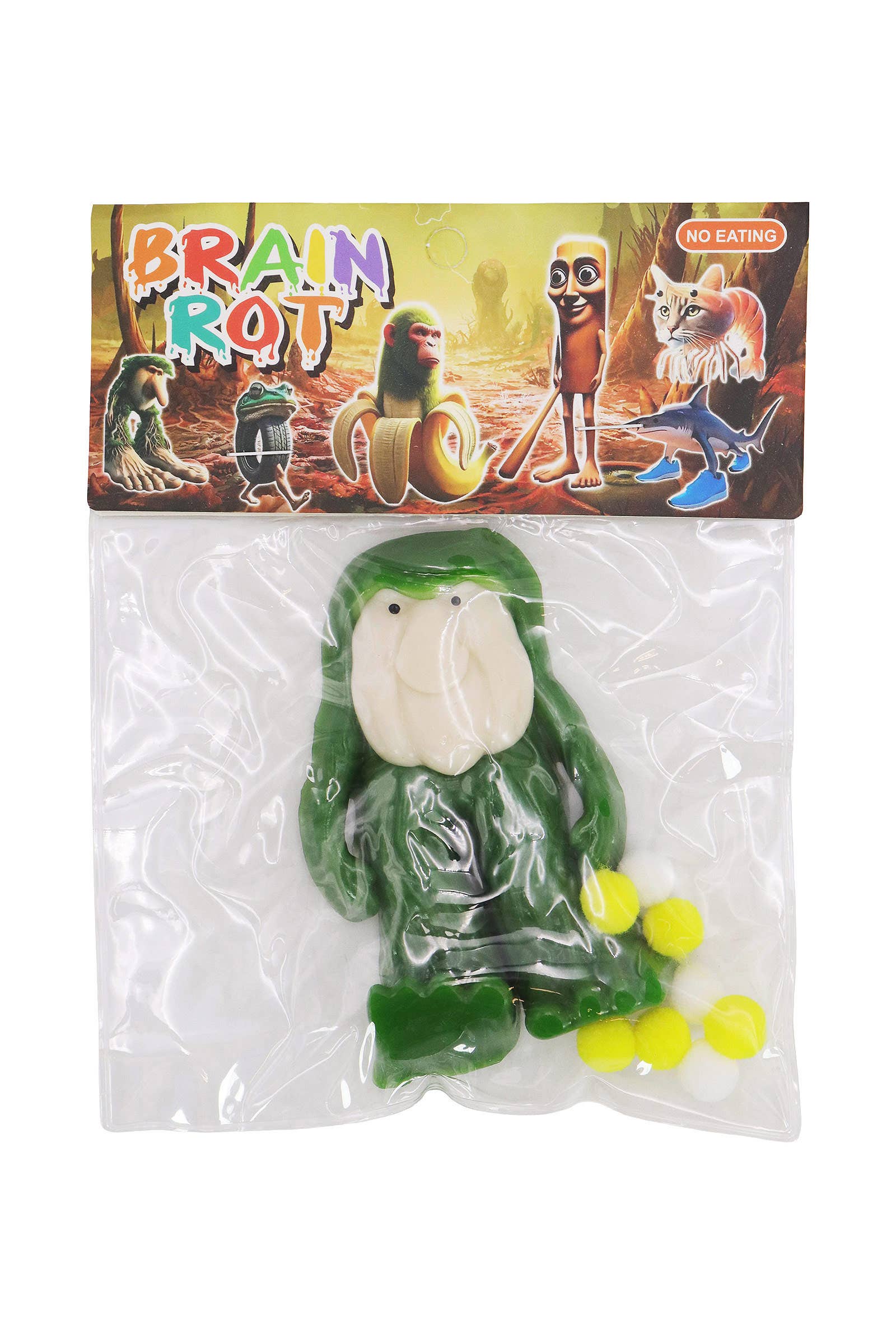 ASSORTED Brain Rot Memes Mochi Pom Pom Squishy Bag - 16 pcs for wholesale on Faire6