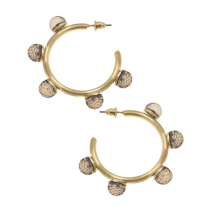 Canvas Style - Wholesale Hoop Earrings - Allison Resin Beaded Hoop Earrings
