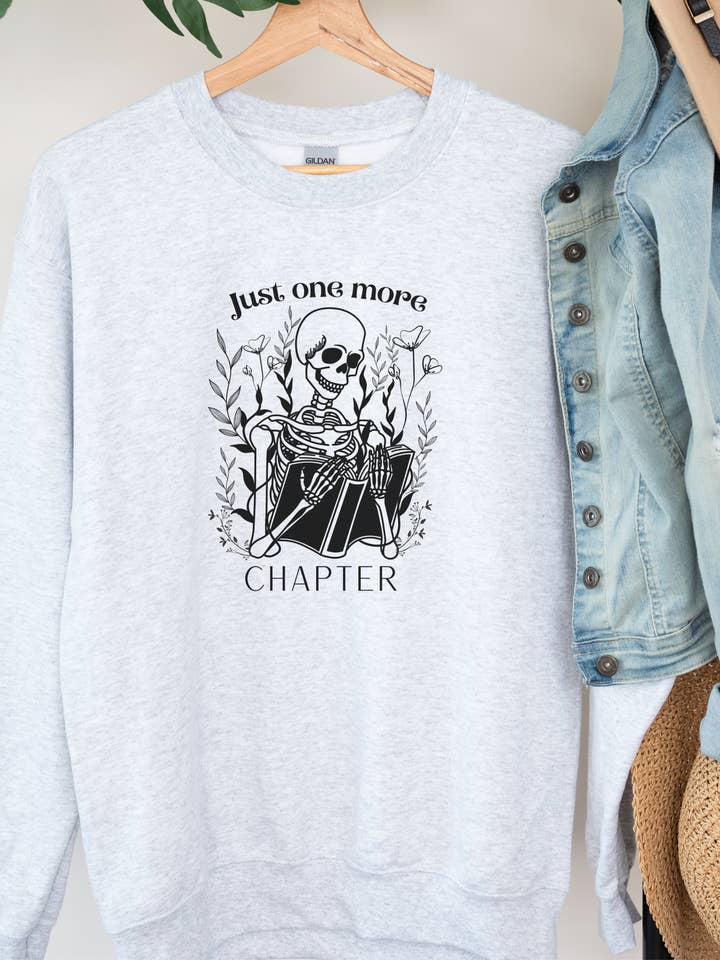 Just One More Chapter Book Fleece Lined Sweatshirt for wholesale by MM Custom Apparel