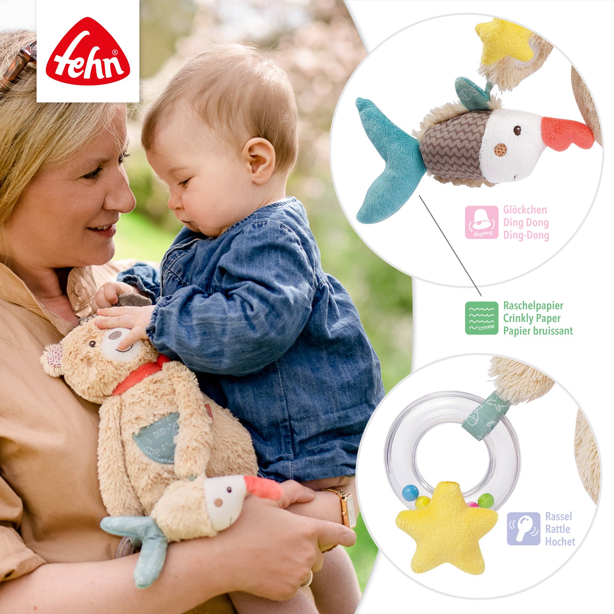Fehn - Wholesale Knuffels - Kinderen en baby - Activitybeer - hangend motoriek speelgoed2