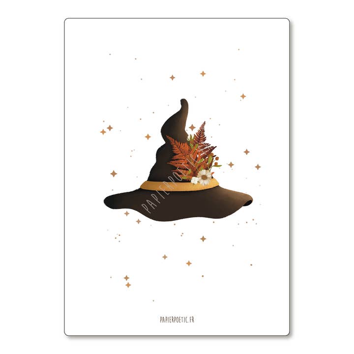 Postcard / Card "Witch Hat" for wholesale by Papier Poetic