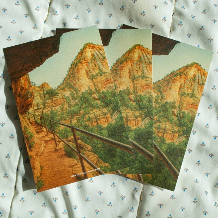 Traildust Goods - Wholesale Postcard - Zion National Park John Muir Vintage Inspired 4x6 Postcards 1