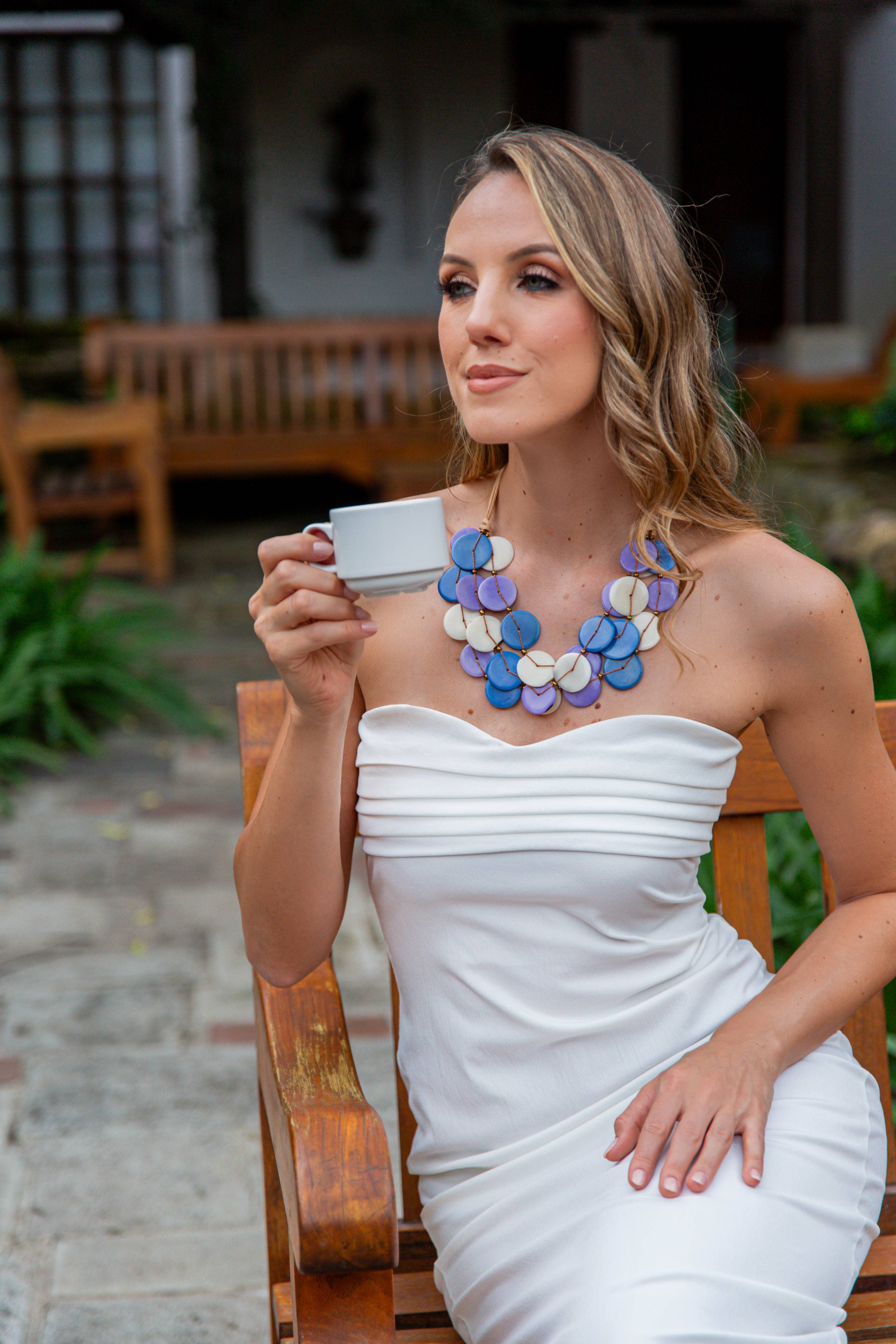 Organic Tagua Jewelry – Engroshandel Halskæde med store vedhæng – Cooper halskæde3