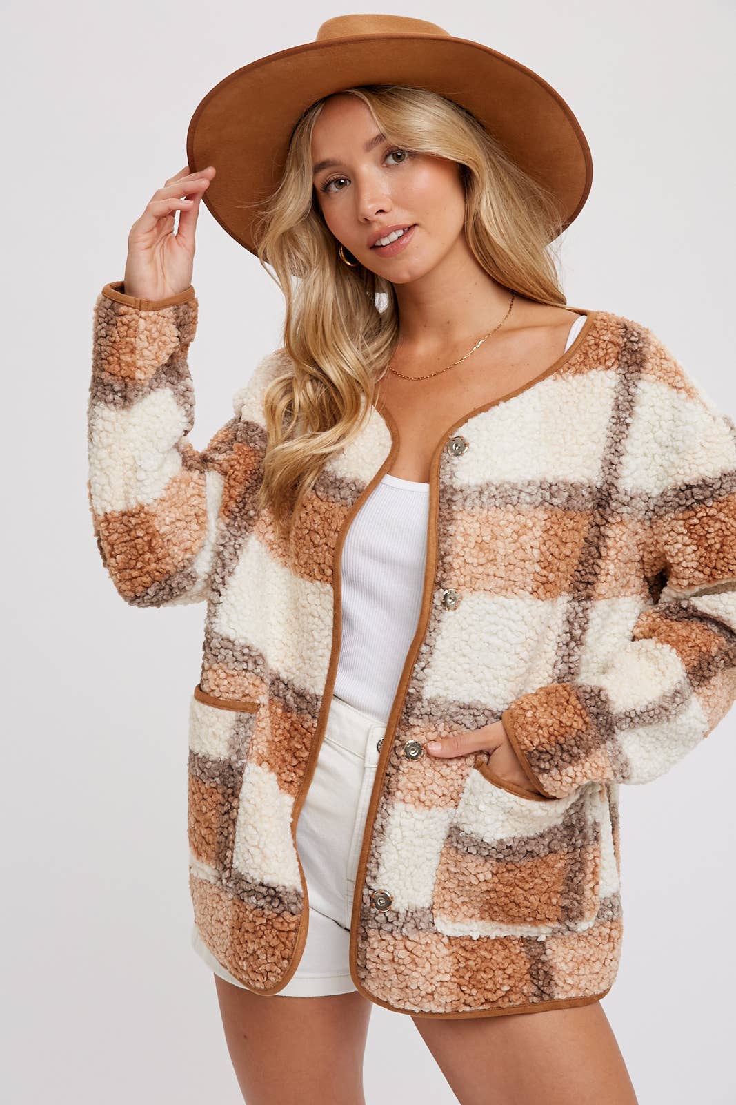 Bluivy – wholesale Jacket – Women's – SNAP BUTTON UP ROUND NECK JACKET20