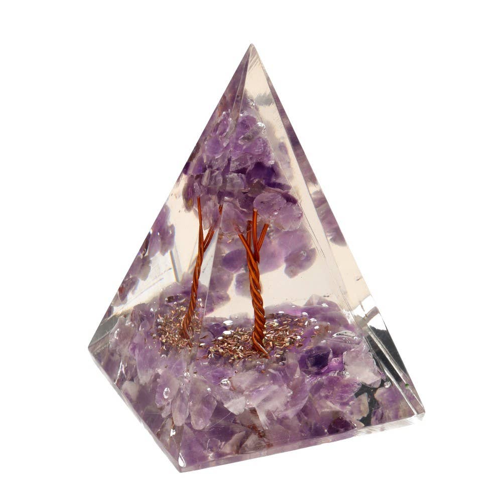 Vives de la Cortada S.L – wholesale Andlig sten/kristall – Ametist Orgonitpyramid i harts med träd 4x4cm1