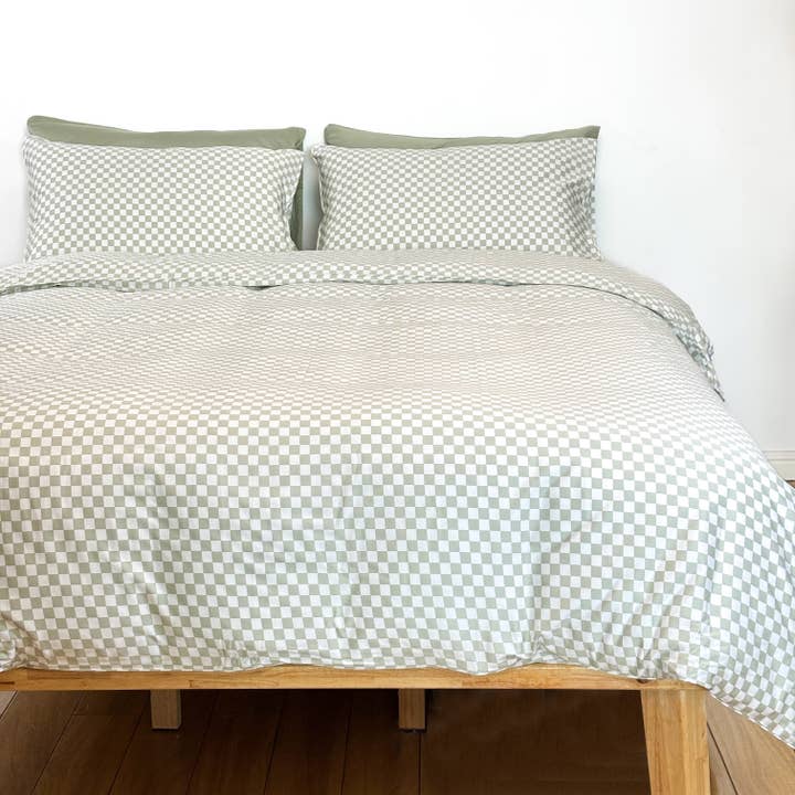 SHNUGGLE Taie d'oreiller supplémentaire - Sage Checker pour la vente par Petit Lit Furniture