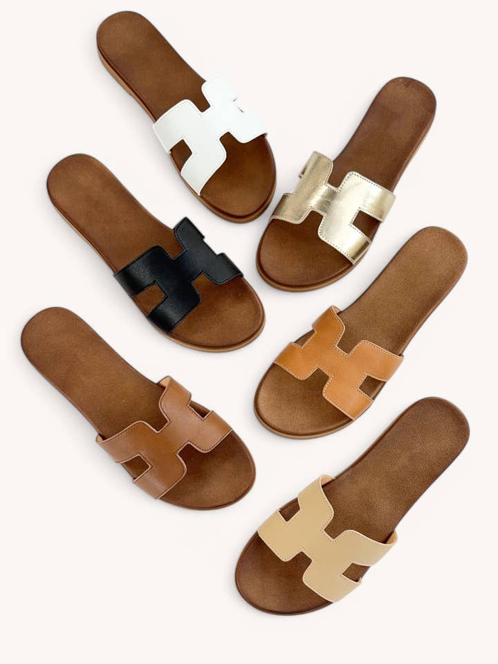 CRUCIAL-01 CUT-OUT DESIGN UPPER SLIP ON SANDALS for wholesale by CCOCCI