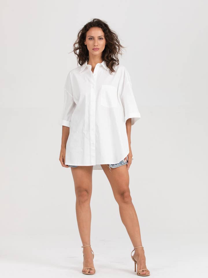 SWEET MAGIC MODA Y COMPLEMENTOS - Wholesale Button Down Shirt - Women's - COTTON SHIRT WITH EMBROIDERY2