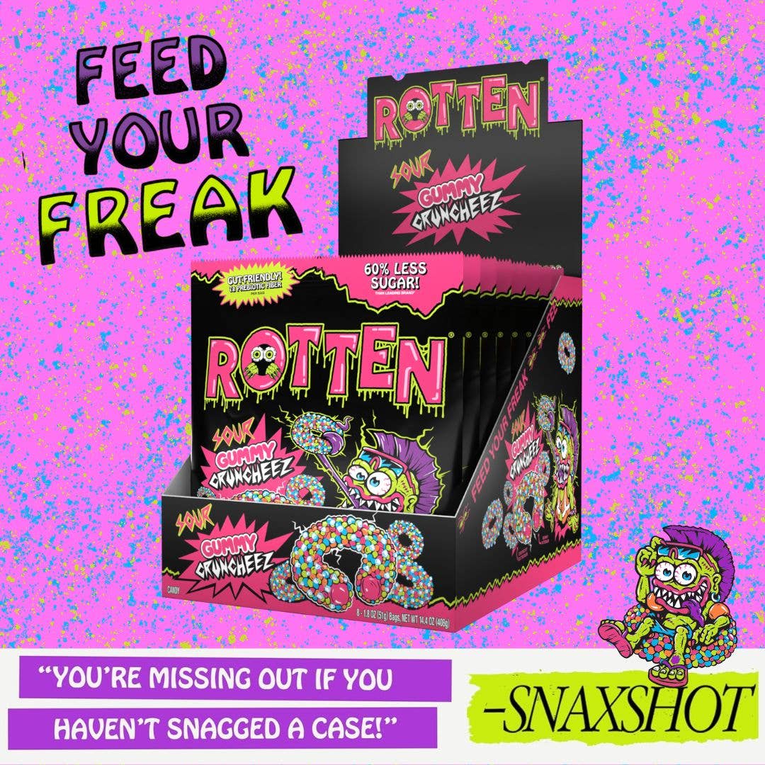 Rotten Candy - Wholesale Gummy - Sour Cruncheez Gummy Candy: GF, Prebiotics, Low Sugar1