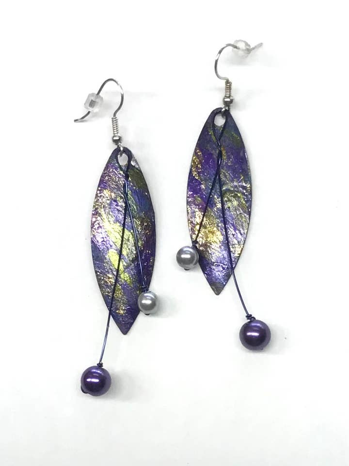 PURPLE METAL EARRINGS for wholesale by Lehoux & St-Pierre