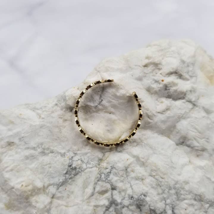 The Pretty Jewellery - Wholesale Band/Stacked Ring - 18K Gold Filled Coin Hammered Disc Stacking Ring2