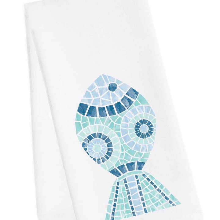 M Design Studio Gifts - Wholesale Tea Towel - Mosaic Fish Tea Towel0