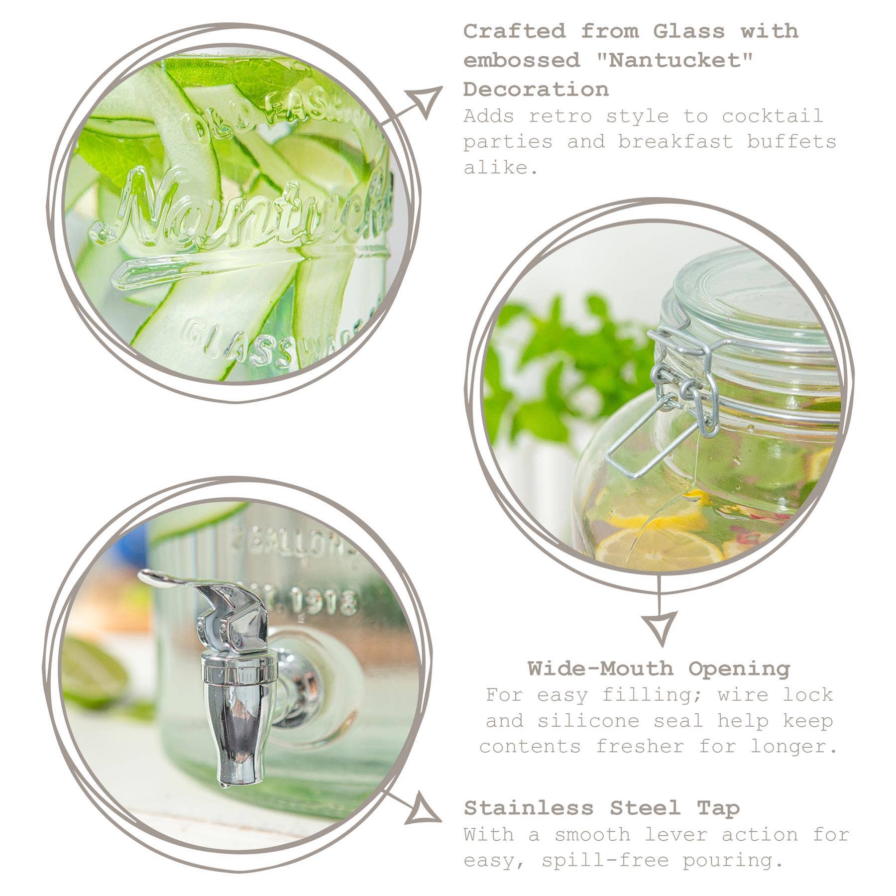 Rinkit Ltd – wholesale Drink dispenser – 6.5L Glass Drinks Dispenser with Tap - By Rink Drink5