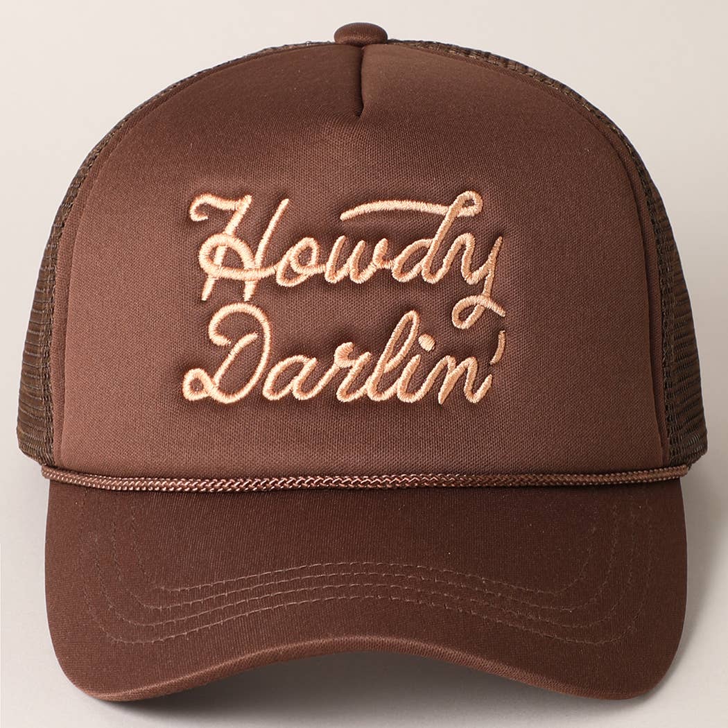 Fashion City - Wholesale Trucker Hat - Women's - Howdy Darlin' Embroidered Mesh Back Trucker Cap33