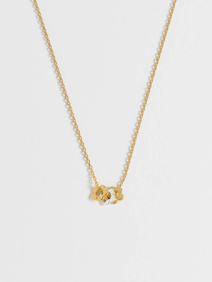 Multi Flower Bead Necklace - Gold Chain for wholesale by Estella Bartlett