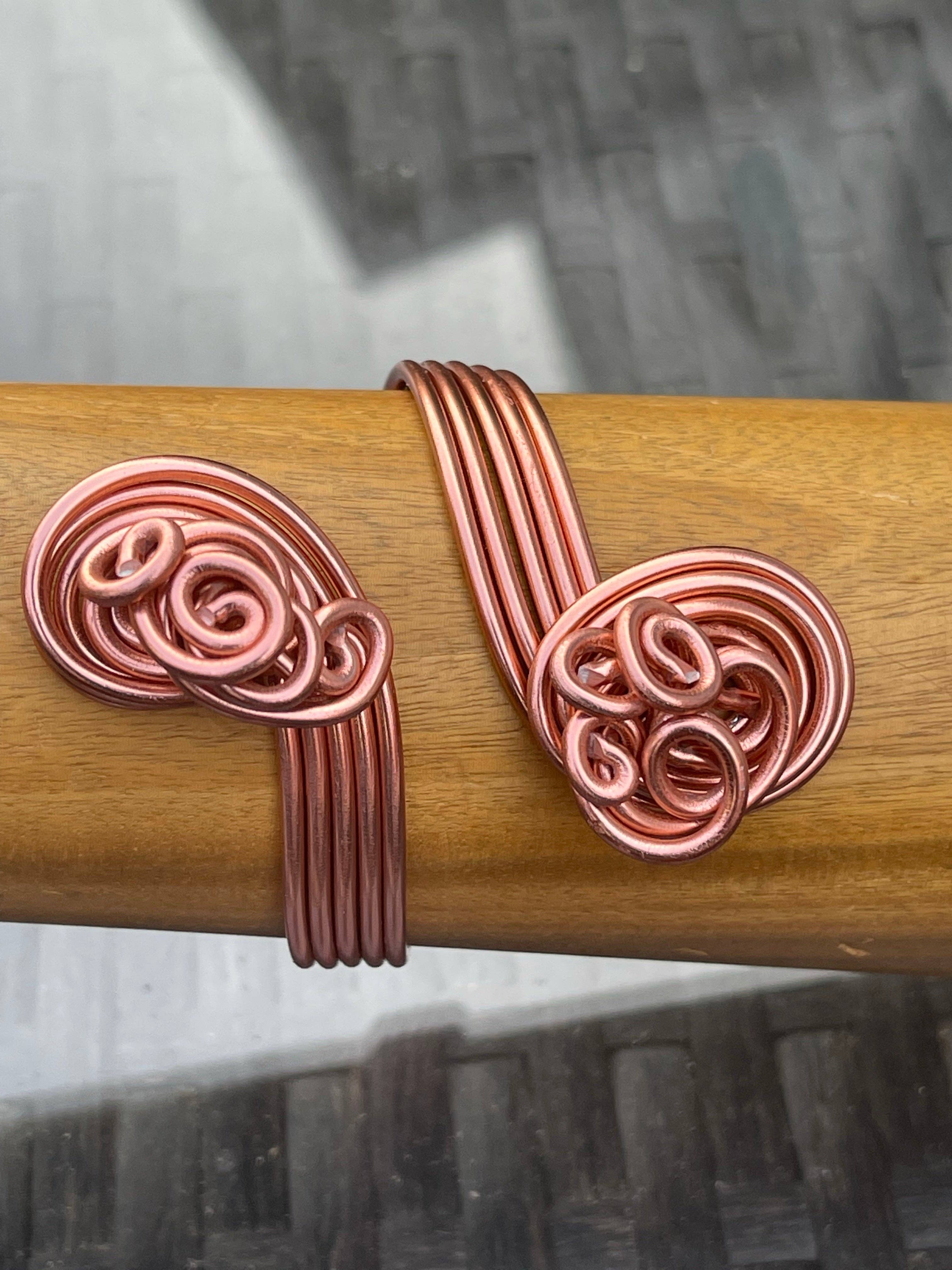 Jewelry With Me – Pulseira de punho por atacado – Pulseira de punho de fio de alumínio cor cobre4