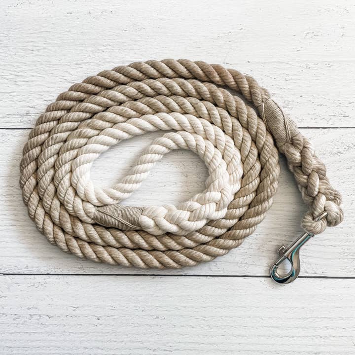 Taupe Dog Leash // Cotton Rope Lead for wholesale by Downtown Dog