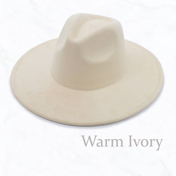 Suzie Q USA - Wholesale Fedora - Women's - Suede Large Eaves Peach Top Fedora Hat