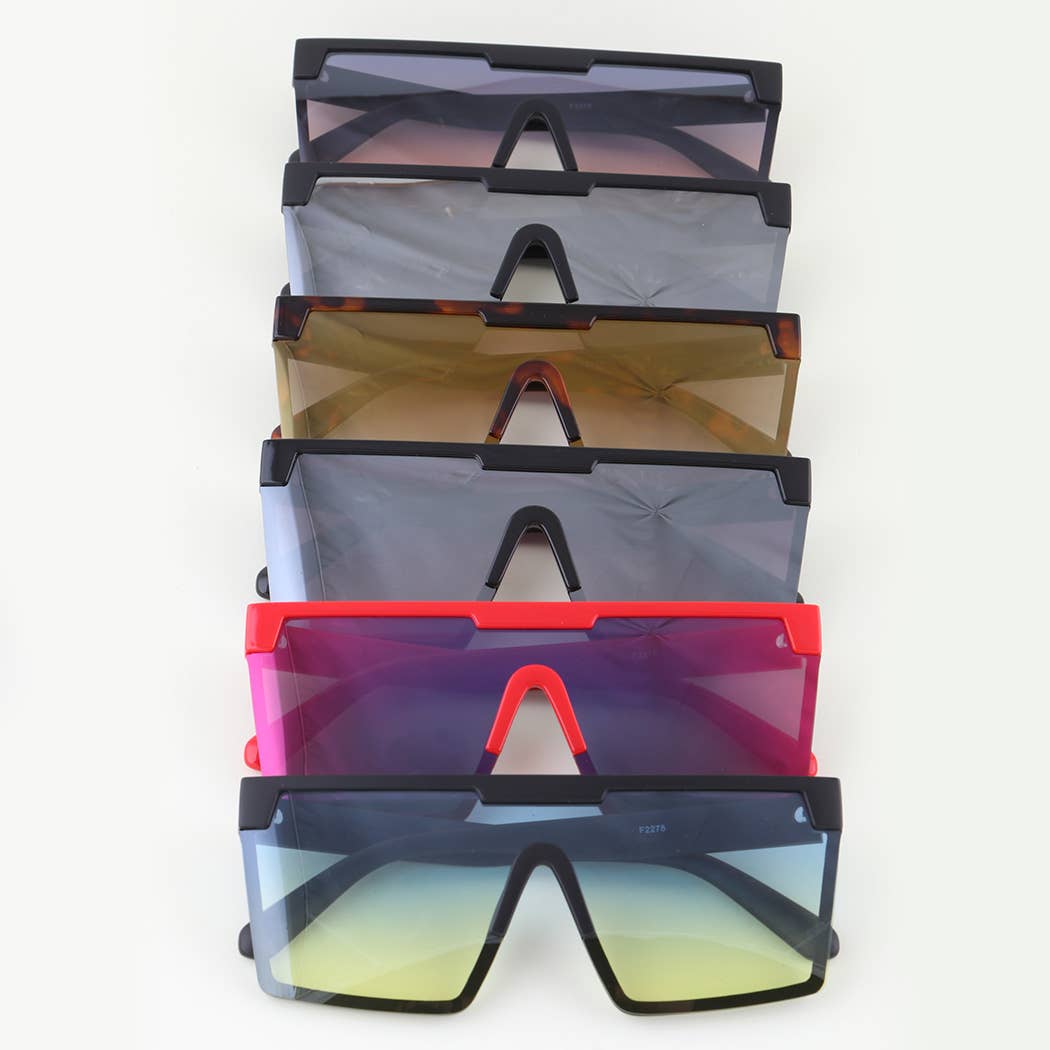 MIX Cyberpunk Straight Cut Shield Sunglasses for wholesale on Faire0