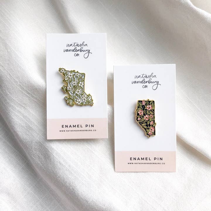 Natasha Vanderburg Co. - Wholesale Lapel Pin/Button - Alberta Provincial Flower Enamel Pin