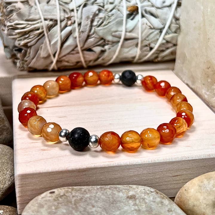 8mm carneool etherische olie diffuser armband voor wholesale door One Zero Eight