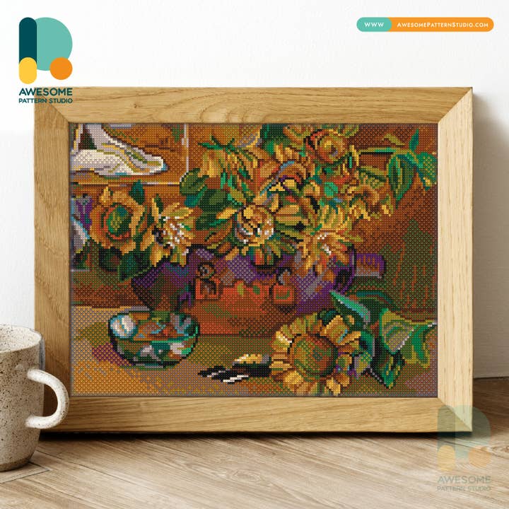 Still Life with Sunflowers, Diamond Painting Kit - 120x162 for wholesale by Awesome Pattern Studio