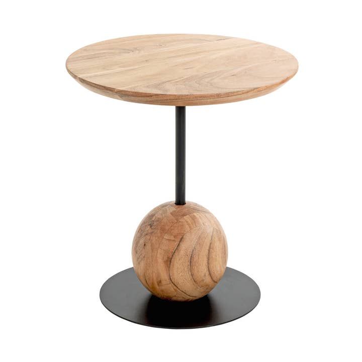 Side table round Mona natural color H. 45 cm, PU 1 for wholesale by Gilde Handwerk Macrander GmbH & Co. KG