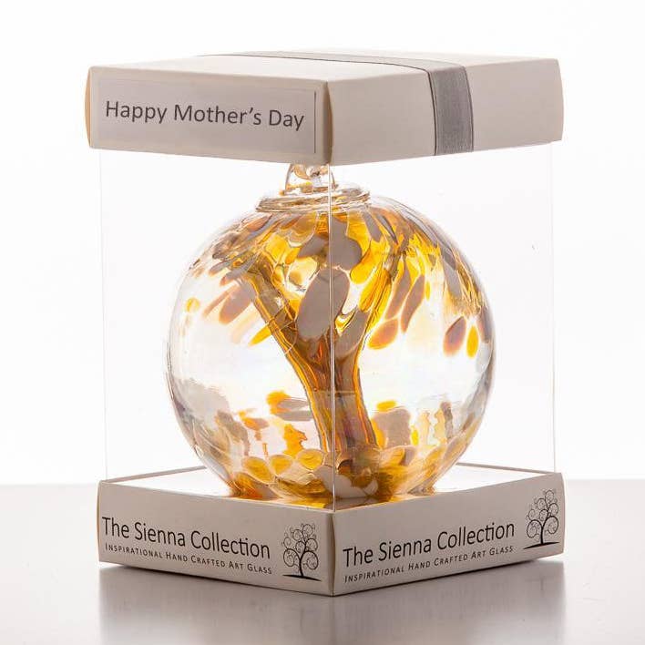 Mother's Day 10cm Spirit Ball - Pastel Gold for wholesale by Sienna Glass
