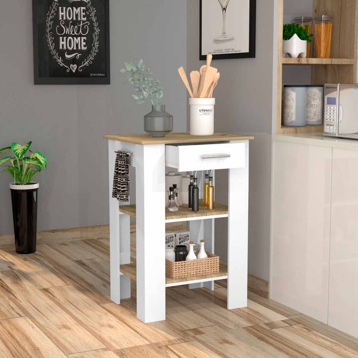 TUHOME FURNITURE - Wholesale Kitchen Storage/Organizer - Cala Kitchen Island 23, Two Shelves, Two Drawers7