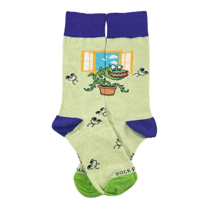 Chaussettes Venus Flytrap de la marque Sock Panda (taille S pour adulte, tailles 2 à 5) pour la vente par Sock Panda