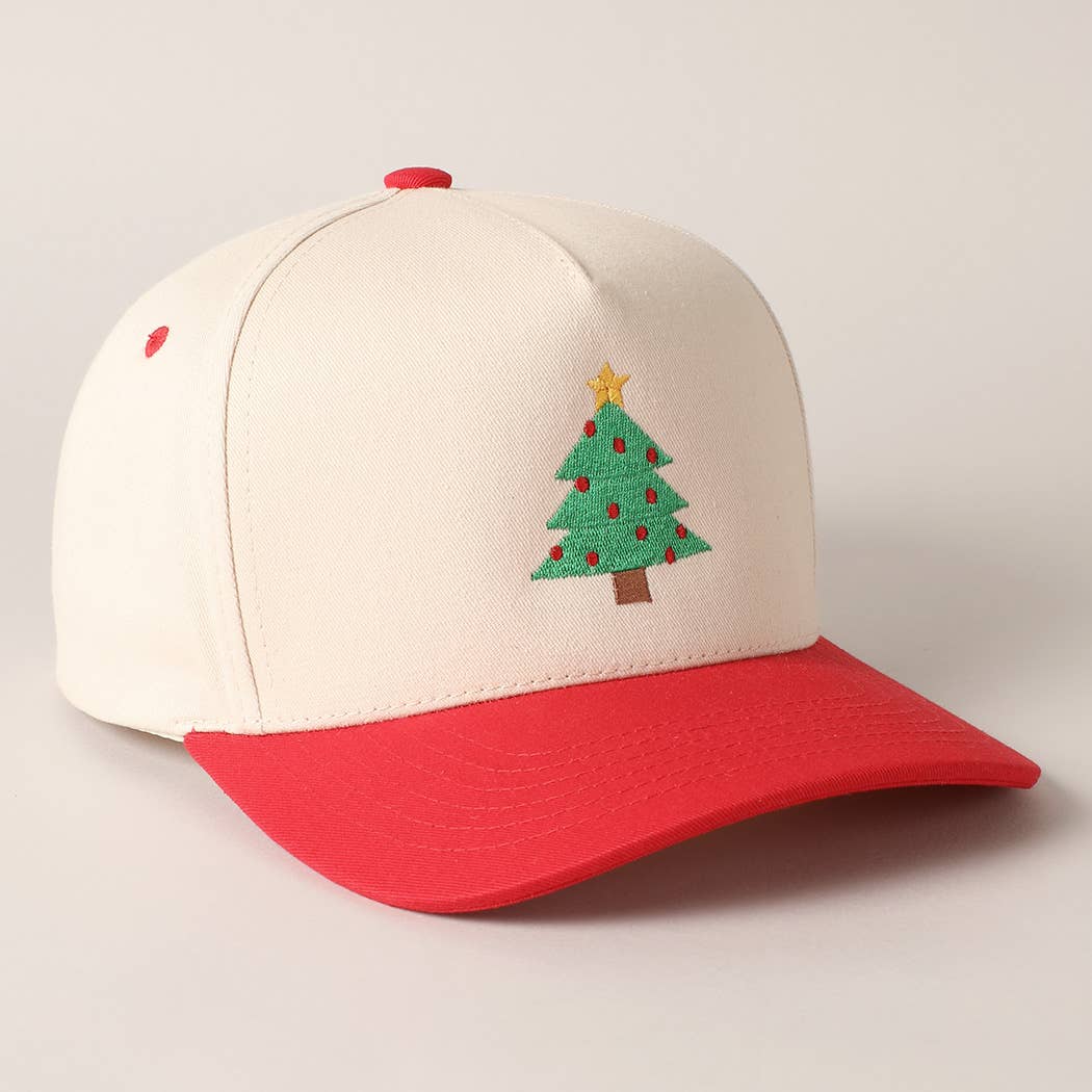 Fashion City – wholesale Baseball cap – Women's – Christmas Tree Embroidery Canvas Baseball Cap3