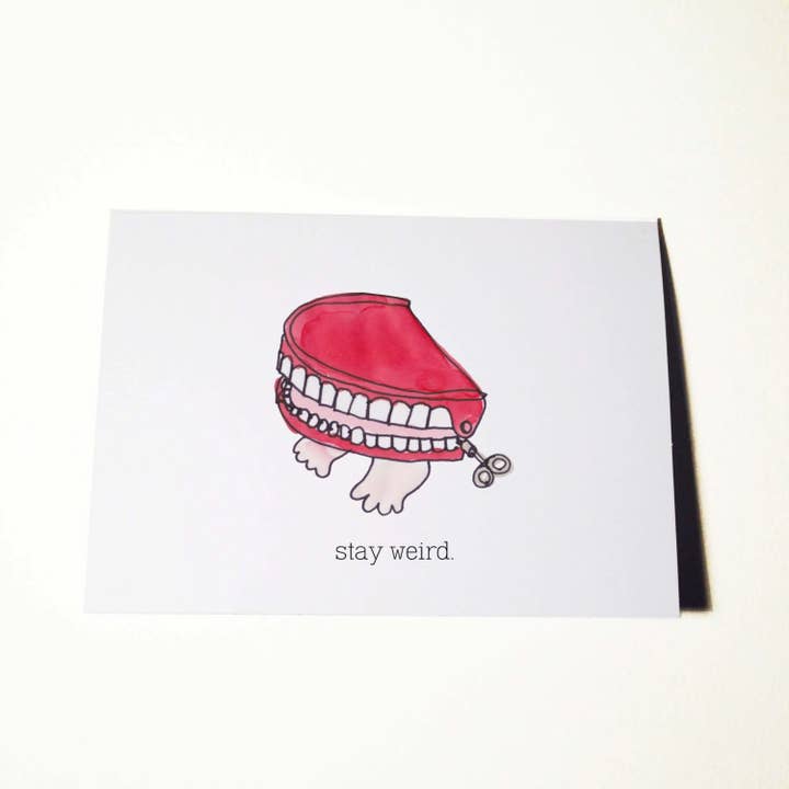 Stay Weird - Unikt fødselsdagskort for engroshandel hos ratbone skinny + the oddball club