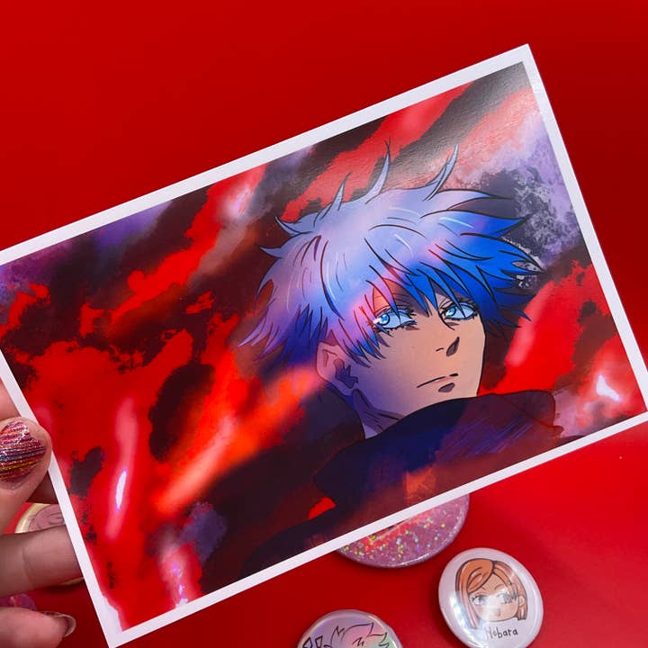 Gojo Shibuya Art Print Glossy 4 x 6 Illustration for wholesale by Elegant Potato Anime