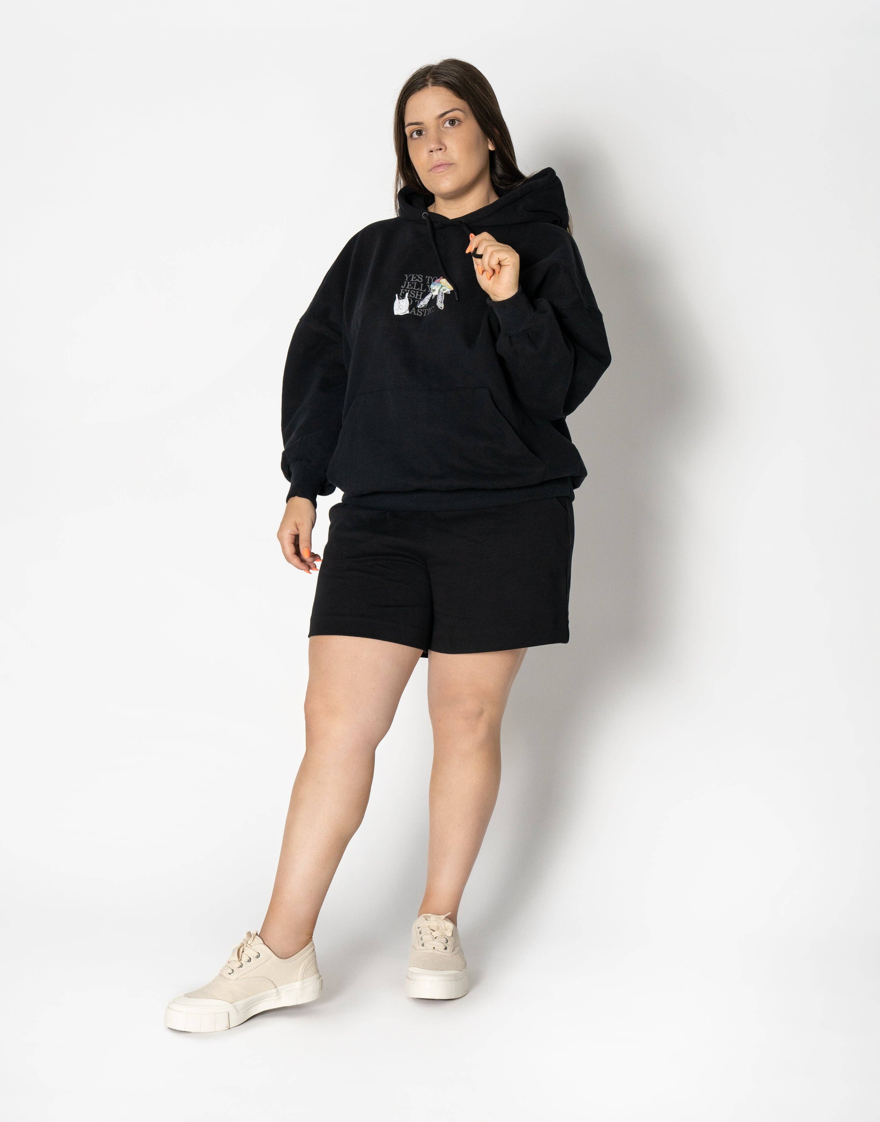 Black Not To Plastic Oversized Hoodie for wholesale on Faire5