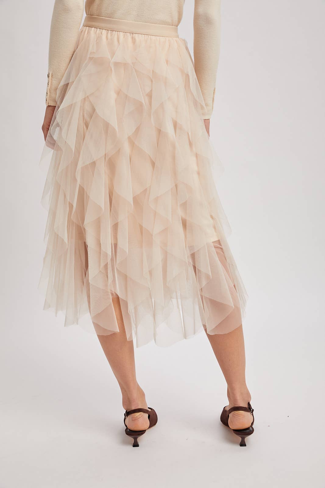Bluivy - Wholesale Skirt - Women's - SPRIAL RUFFLED TULLE MIDI SKIRT26