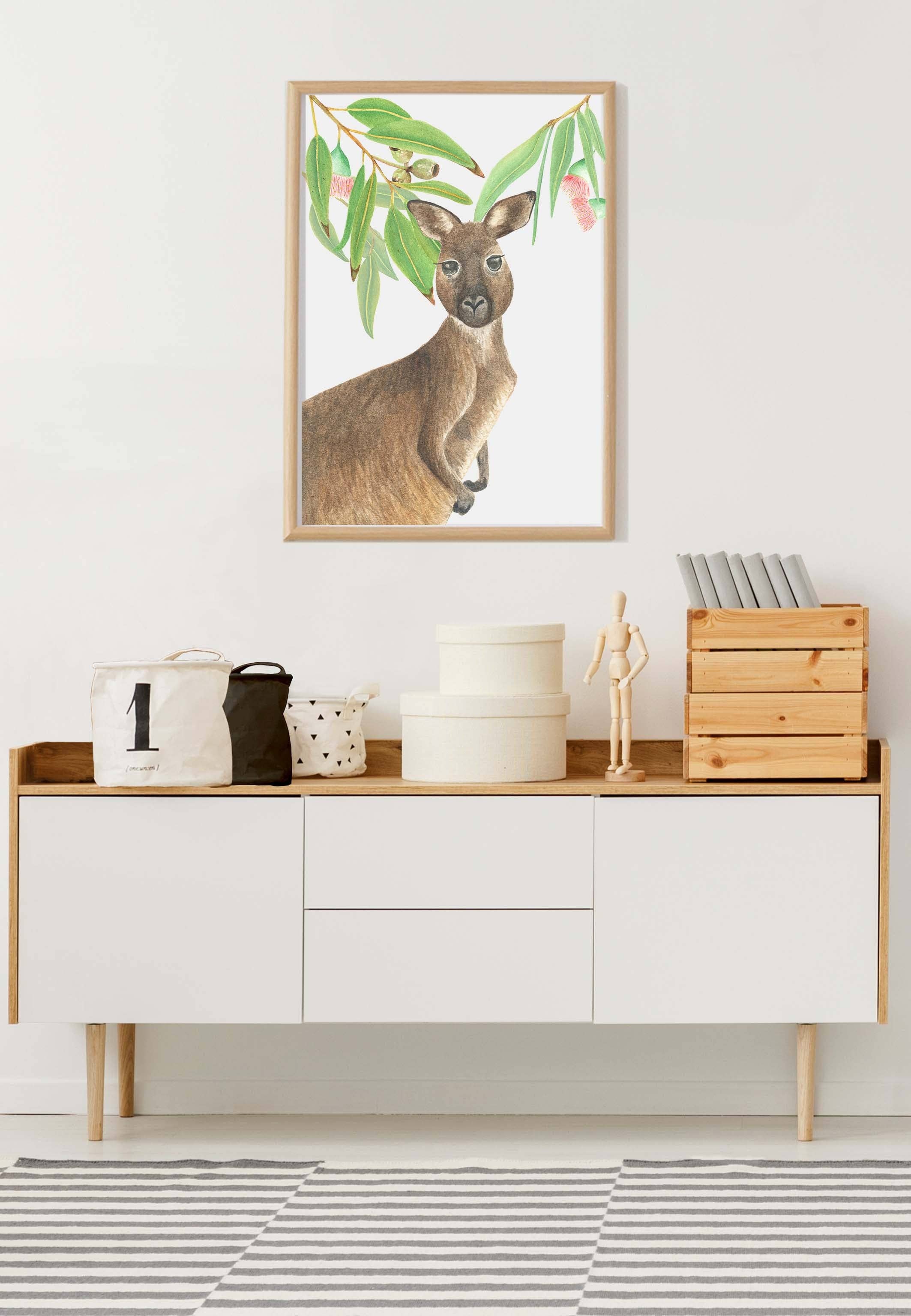 Olicas Art and Design - Wholesale Art print - Kangaroo Watercolour Print A42