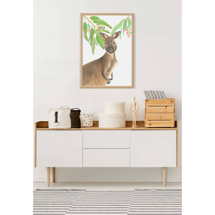 Olicas Art and Design - Wholesale Art print - Kangaroo Watercolour Print A42