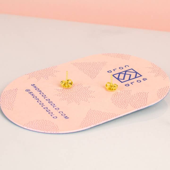 Cold Gold - Wholesale Stud/Post Earrings - The Aura Studs: Baroque Pearl and Crystal Gemstone Earrings6