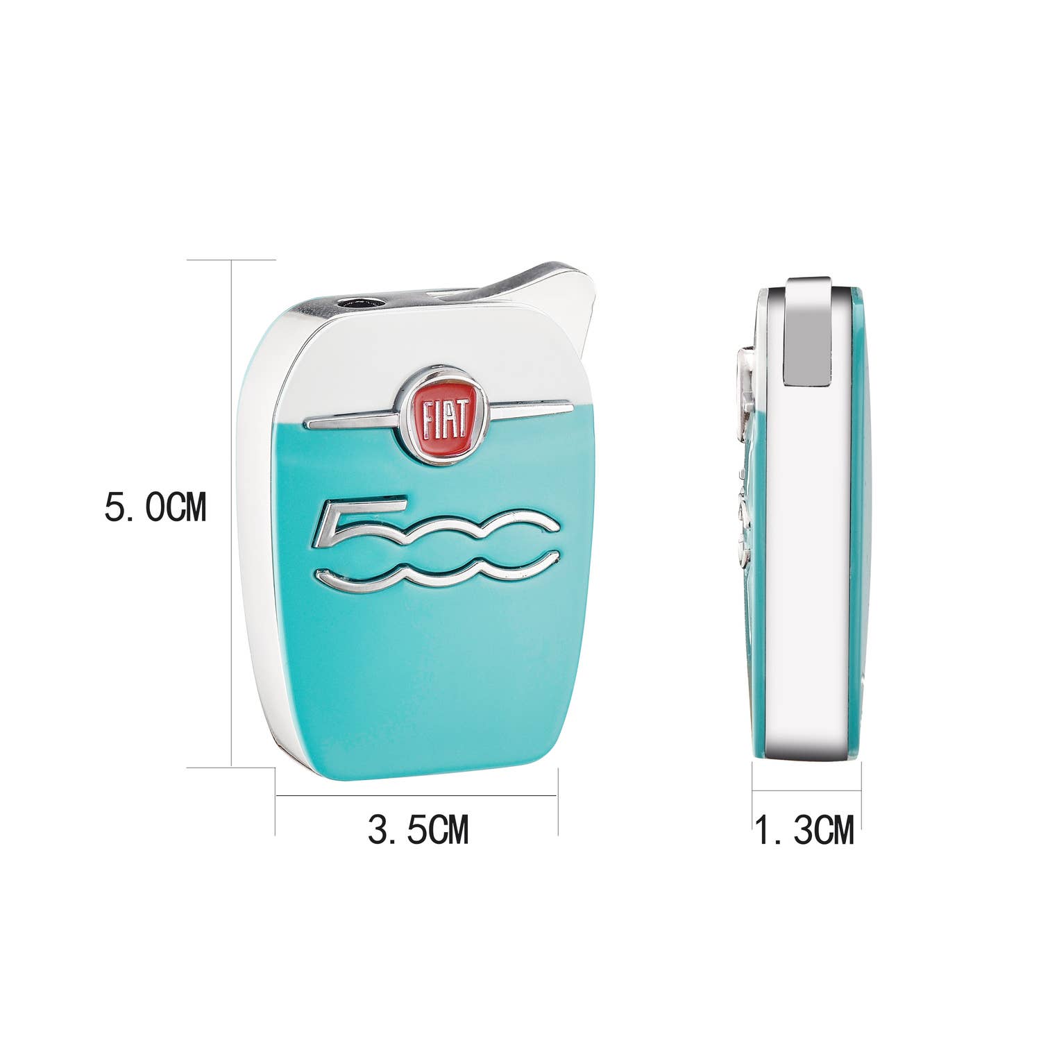 Champ by Polyflame - Wholesale Lighter - Fiat Display of 8 Square Lighters Fiat Cinquecento Metal4