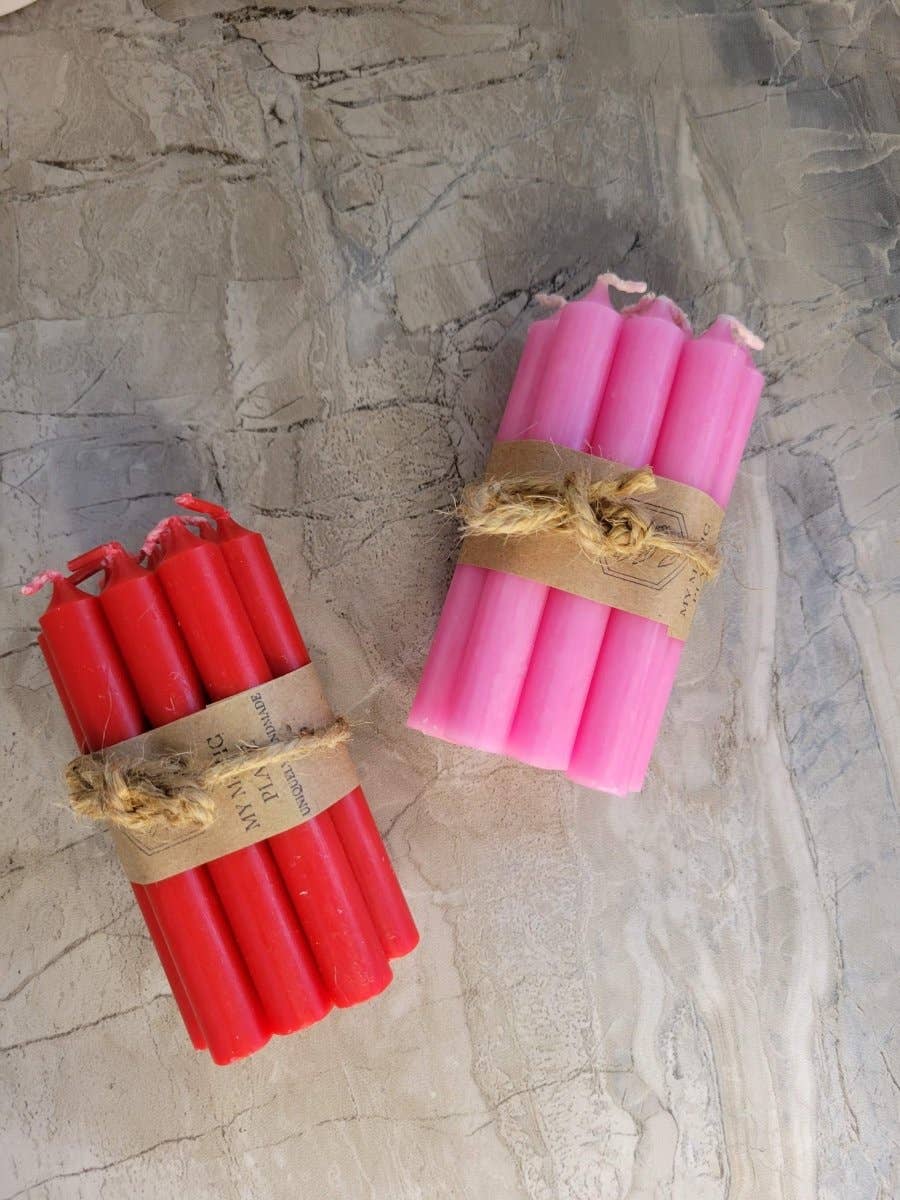 My Magic Place Shop - Wholesale Tapered Candle/Candlestick - Set of 10 mini Candles 4" chime unscented Home Decor16