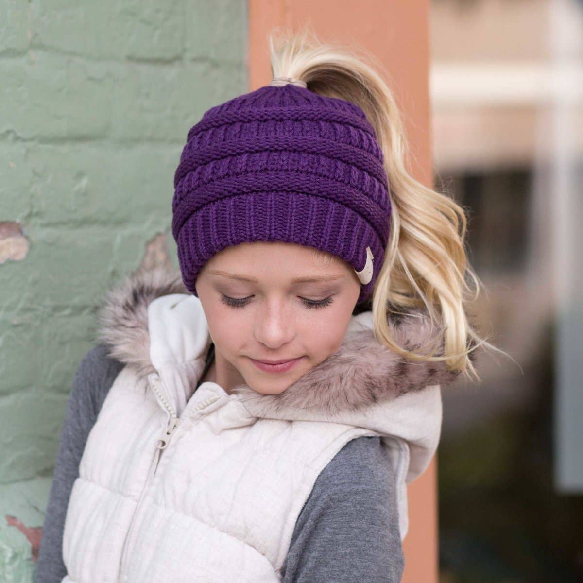 Truly Contagious – wholesale Beanie – Kids – CC Kids Ponytail Beanie ( MB-847-KIDS )28