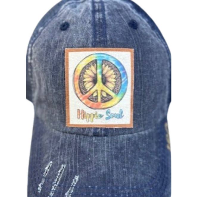Jana's Flannels - Wholesale Trucker Hat - Women's - (180) "HIPPIE SOUL" DISTRESSED TRUCKER HAT