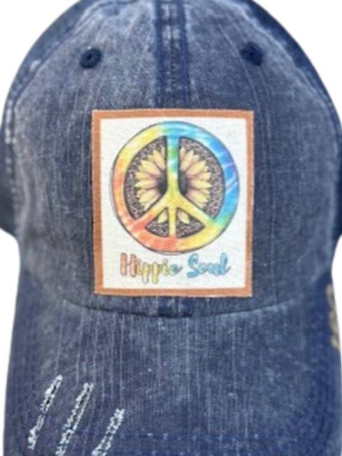 (180) GORRA DE CAMIONERO "HIPPIE SOUL" DESGASTADA para venta al por mayor de Jana's Flannels