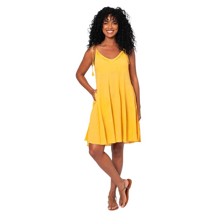 SHORT SLEEVELESS SUMMER DRESS MBR3001C for wholesale by La Mano Boho