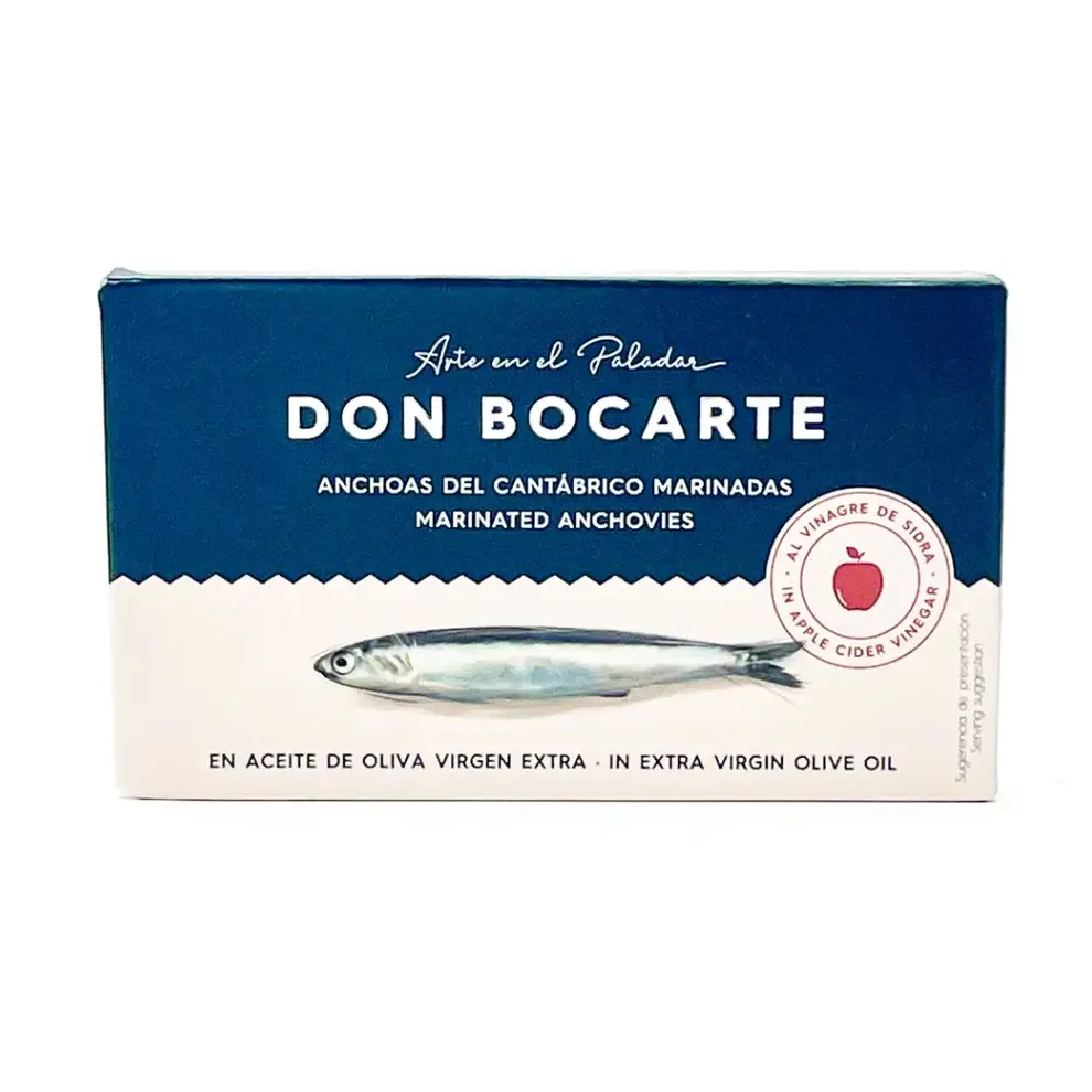 Casacella Foods - Vente Poissons en conserve - Don Bocarte Boquerones Vinaigre de Cidre de Pomme 48 g (1,69 oz)1