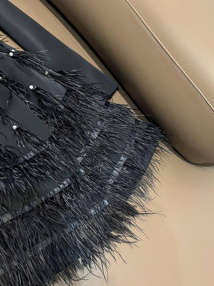 SY388 Elegant Black Lapel Tassel Belt Midi Dress for wholesale on Faire9