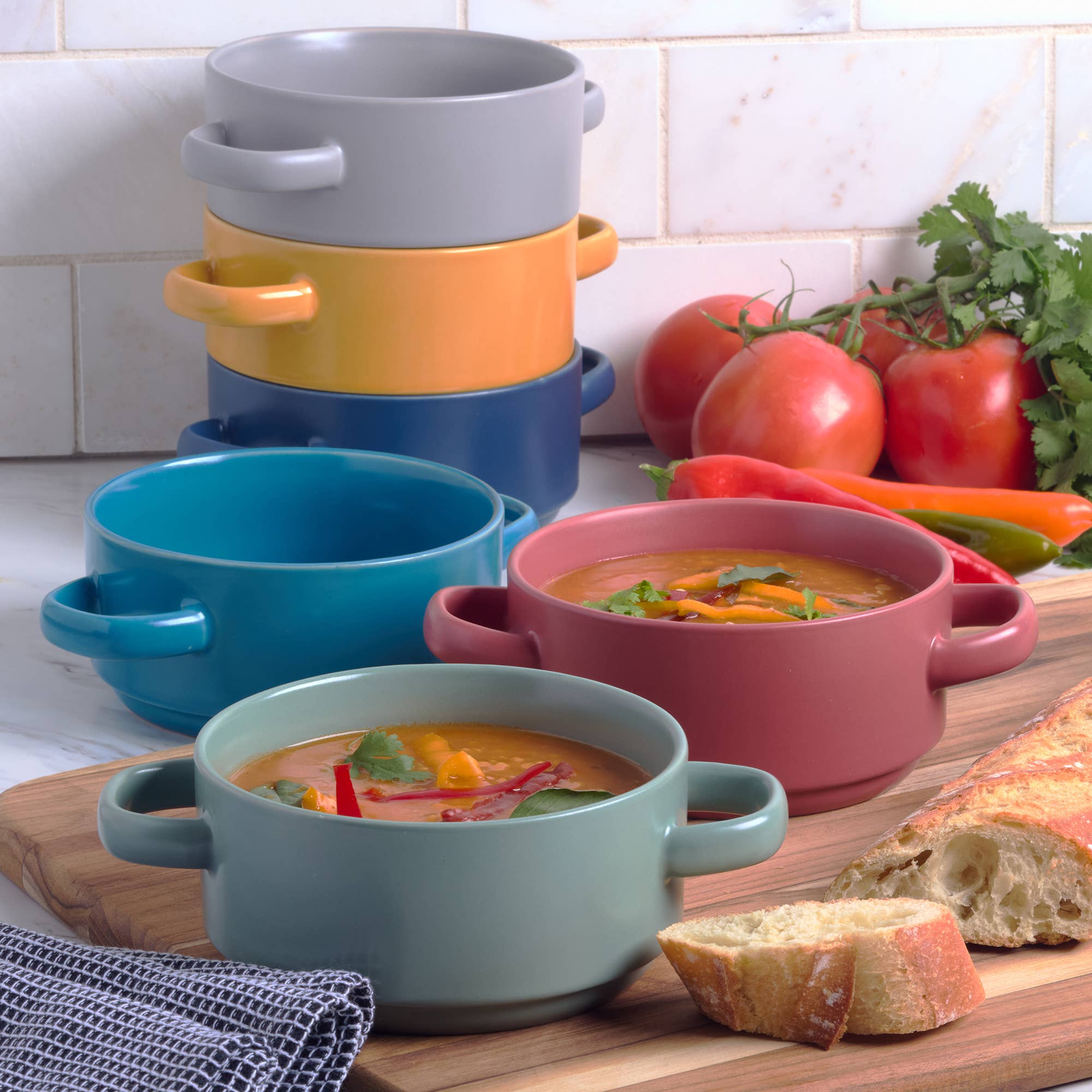 Certified International - Wholesale Baking Dish - Stoneware 22oz Matte Glaze Set of 6 Soup Crocks2