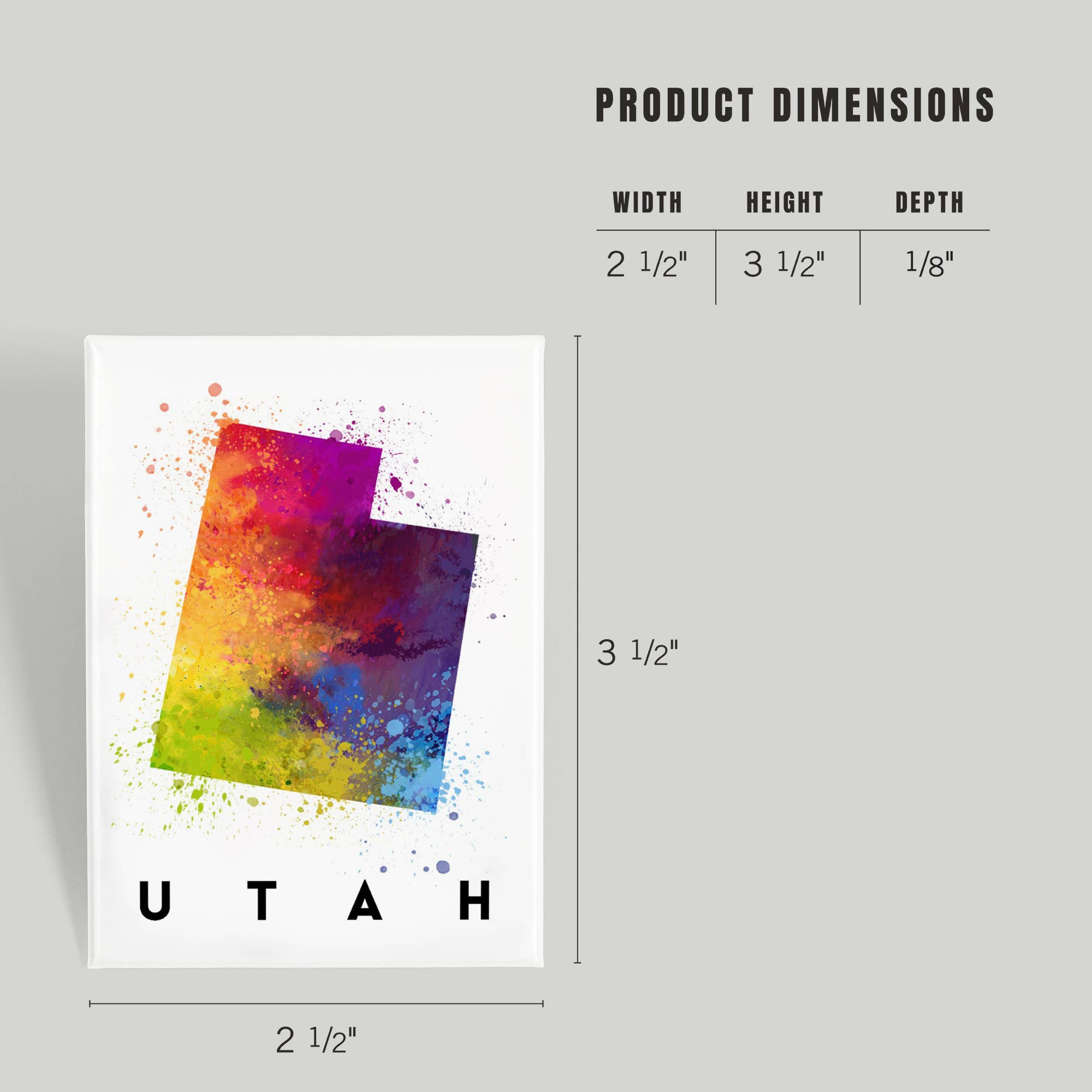 Lantern Press - Vendita all'ingrosso Calamite - MAGNET Utah, State Watercolor3