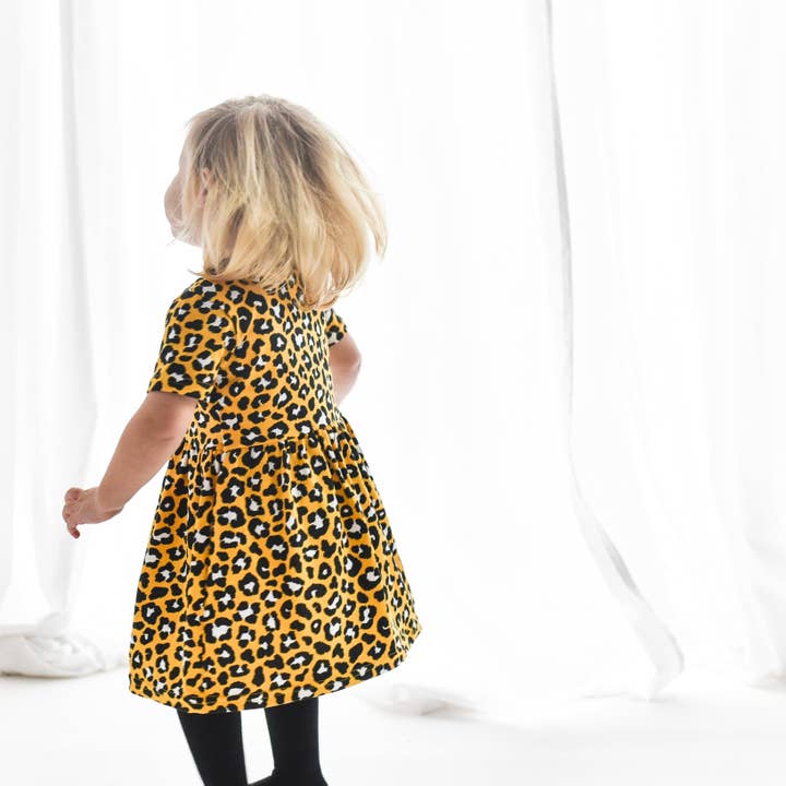 Fred & Noah – wholesale Klänning – Barn – Gul leopardmönstrad klänning